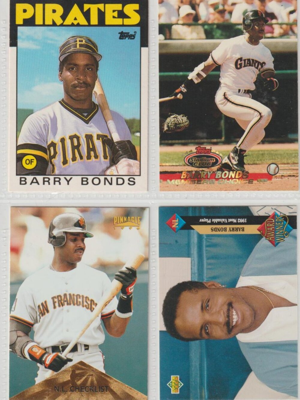 Barry Bonds 4 Card Lot – Rookie + Inserts/Base Mix #1